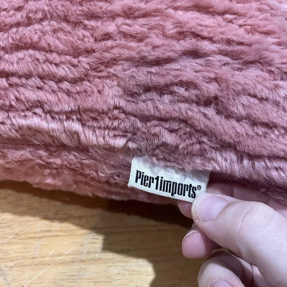 Pier One Soft Fuzzy Coral Rose Pink 18